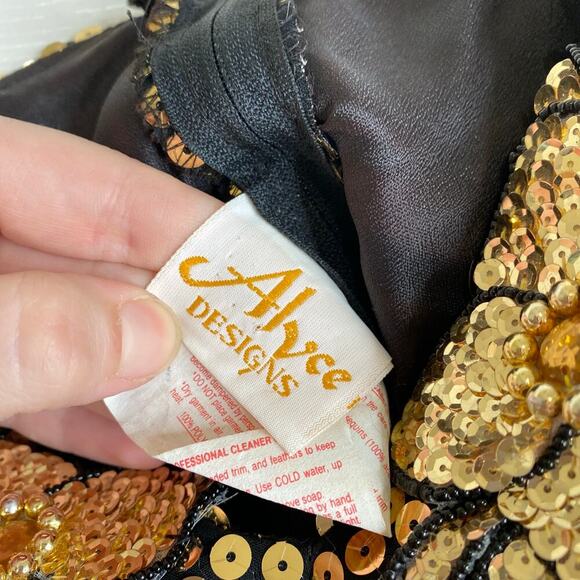 Vintage Gold Sequin Mini Dress - Picture 6 of 7